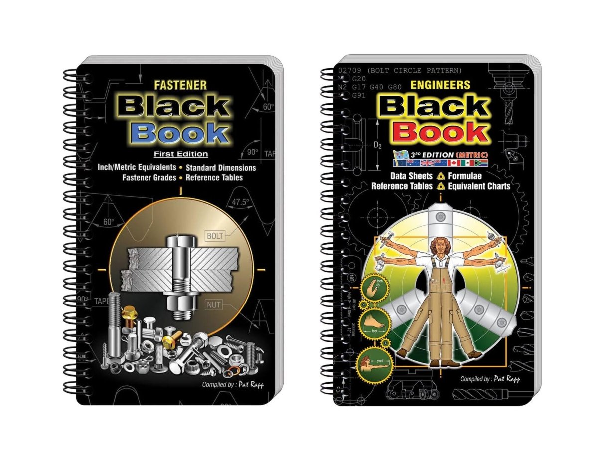 Black Book Set of Two - Fasteners And Engineer's LARGE Edition (10 x 6") - AIMS Industrial Supplies