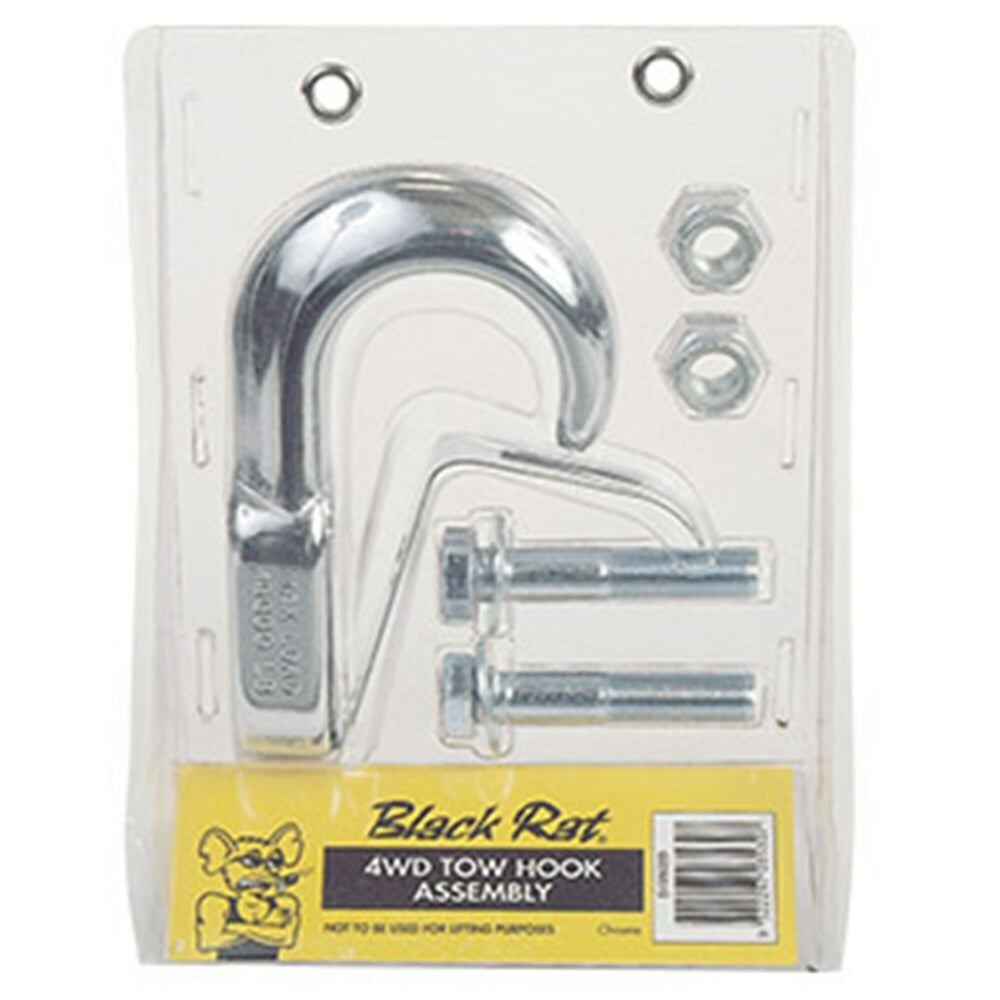 Black Rat 4WD Towing Hook Assembly Forged Steel - 4545kg 4.5Tonne MBS1