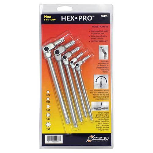 Bondhus BD00055 Torx and Hex Tip (T25 to T50) 5 Pieces1