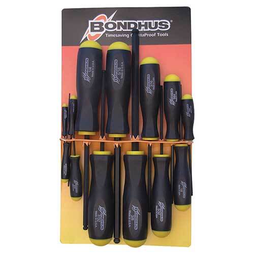 Bondhus BD10637 Ball End Screwdriver Imperial Set (.05 - 3/8") 13 Pieces - AIMS Industrial Supplies