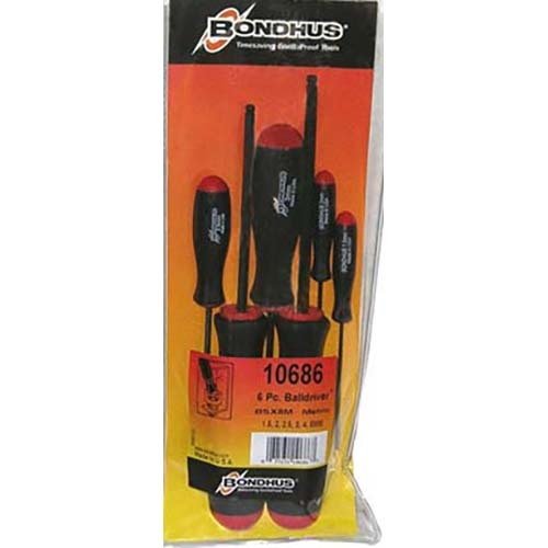 Bondhus BD10686 Ball End Screwdriver Metric Set (1.5 - 5mm) 6 Pieces - AIMS Industrial Supplies