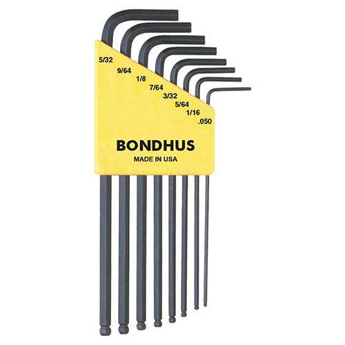 Bondhus BD10932 Ball End L-Wrench Imperial Set (.05 - 5/32") 8 Pieces1