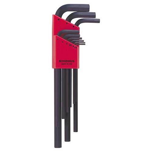 Bondhus BD12199 Hex End L-Wrench Long Metric (1.5 - 10mm) 9 Pieces - AIMS Industrial Supplies