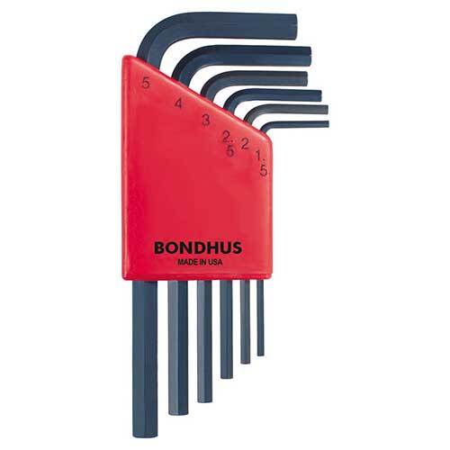 Bondhus BD12246 Hex End L-Wrench Short Metric (1.5 - 5mm) 6 Pieces - AIMS Industrial Supplies