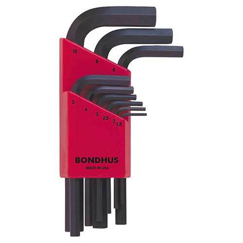 Bondhus BD12299 Hex End L-Wrench Short Metric (1.5 - 10mm) 9 Pieces1