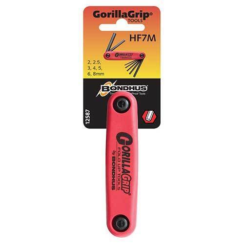 Bondhus BD12587 Hex End Gorilla Grip Fold Up (2 - 8mm) 7 Pieces - AIMS Industrial Supplies