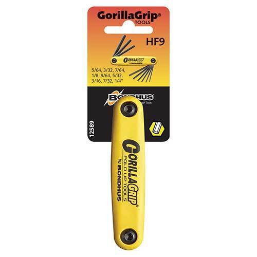 Bondhus BD12589 Hex End Gorilla Grip Fold Up (5/64 - 1/4") 9 Pieces - AIMS Industrial Supplies