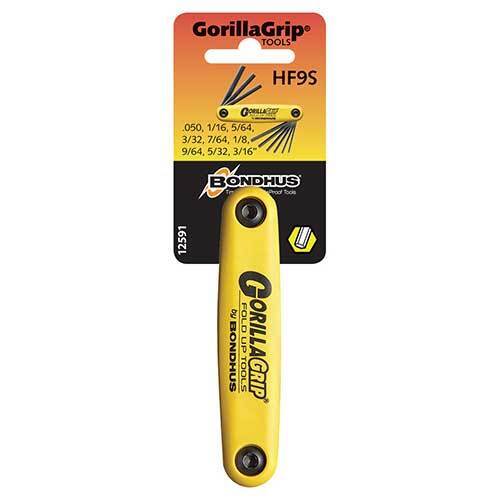 Bondhus BD12591 Hex End Gorilla Grip Fold Up (.050 - 3/16") 9 Pieces - AIMS Industrial Supplies