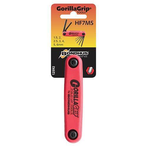 Bondhus BD12592 Hex End Gorilla Grip Fold Up (1.5 - 6mm) 7 Pieces - AIMS Industrial Supplies
