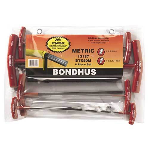 Bondhus BD13187 Ball End T-Handle Metric (2 - 10mm) 8 Pieces - AIMS Industrial Supplies