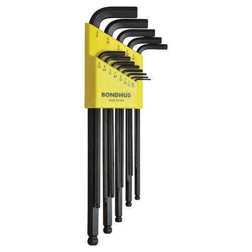 Bondhus BD16037 Ball End L-Wrench Imperial XL (.05 - 3/8") 13 Pieces - AIMS Industrial Supplies