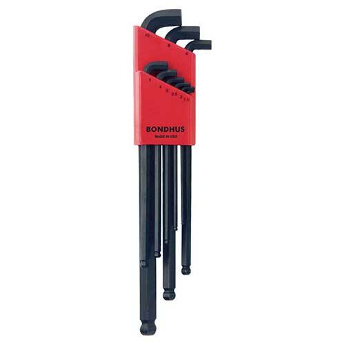 Bondhus BD16599 Stubby Ball End L-Wrench Metric (1.5 - 10mm) 9 Pieces - AIMS Industrial Supplies