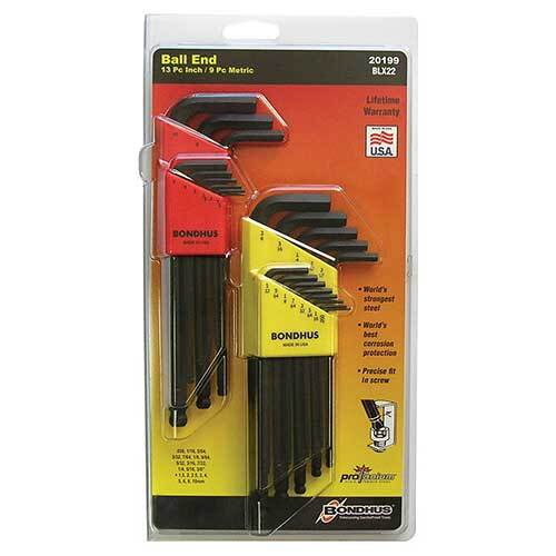 Bondhus BD20199 Ball End L-Wrench Multi Pack 22 Pieces - AIMS Industrial Supplies