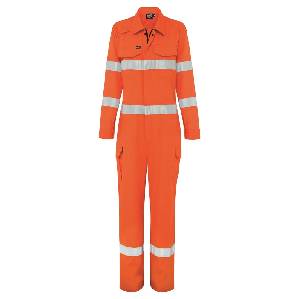 Boomerang Hi-Vis FR Coveralls With Reflective Tape Orange, 97 Regular