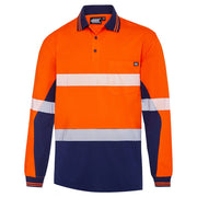 Boomerang Hi-Vis Unisex Segmented Tape Polo Shirt Orange/Navy Size XS
