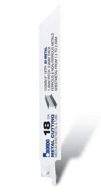 Bordo 150mm (6") 18TPI Reciprocating Saw Blade (Metal) - Pack of 10