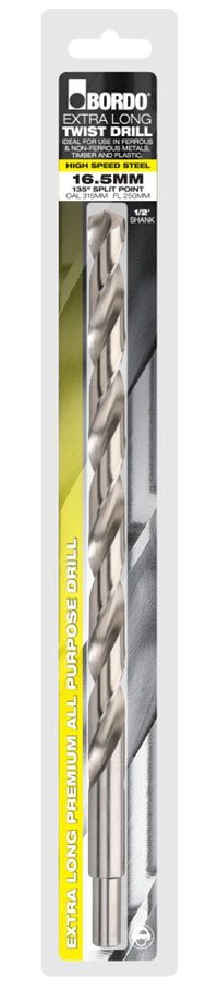 Bordo 18 x 315mm HSS Bright Extra Long Jobber Drill Bit - 2504-18.00