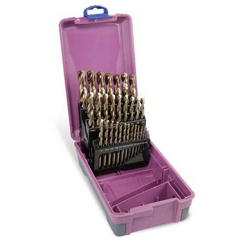 Bordo 2010-F3 Jobber Drill Set HSS Cobalt 1/16 - 1/2", 29pieces - AIMS Industrial Supplies