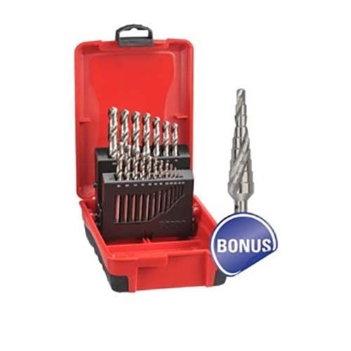 Bordo 2015-M2-SDM1 Delta Point Jobber Drill Set HSS Bright 1 - 10mm, 19pcs - AIMS Industrial Supplies