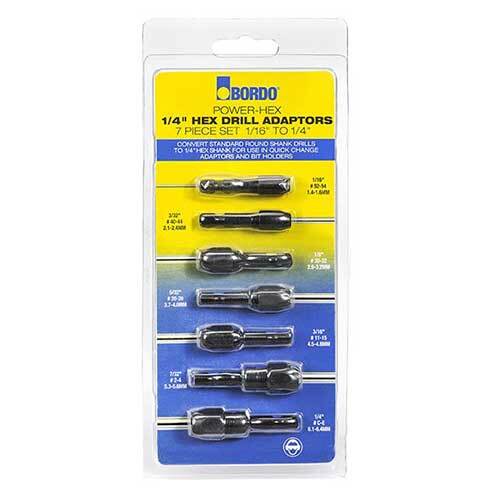 Bordo 2201-S1 Power-Hex Drill Adaptor Imperial Set, 7pieces - AIMS Industrial Supplies