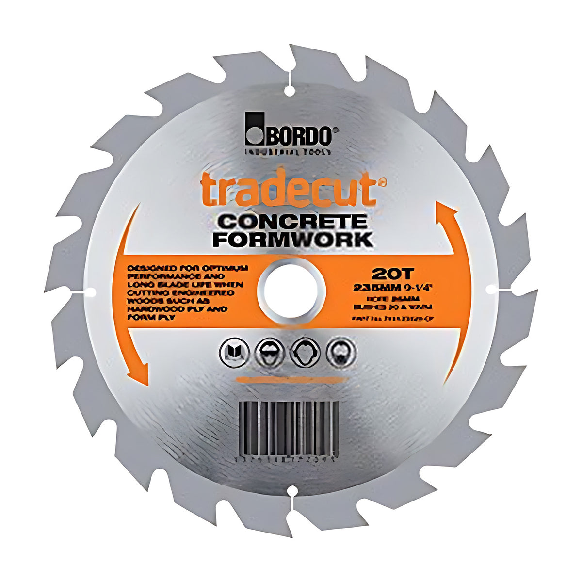 Bordo 235mm x 20T Tradecut Concrete Formwork Blade For Timber - Pack of 20