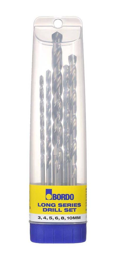 Bordo 2506 - S1 Long Series Bright HSS Drill Bit Set 6 Piece Metric - AIMS Industrial Supplies