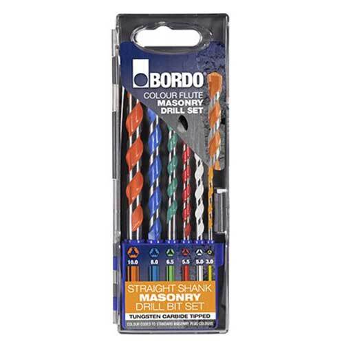 Bordo 2532-S1 3 - 10mm Colour Flute TCT Masonry Set, 6pieces1