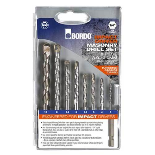 Bordo 2534-S1 Tungsten Carbide Tipped Hex Shank Masonry Drill Set - AIMS Industrial Supplies