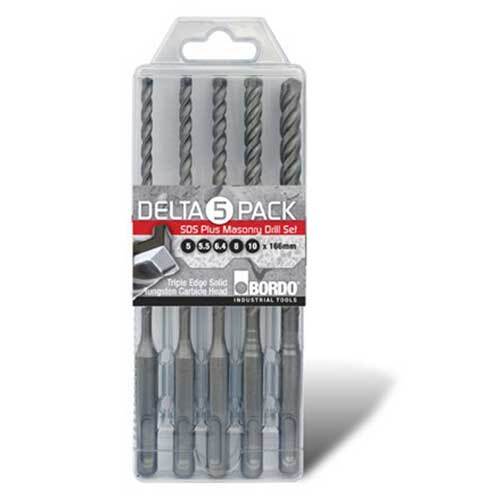 Bordo 2543-S1 5-10mm SDS Plus and Deltabit Set, 5pieces - AIMS Industrial Supplies