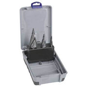 Bordo 2602-S1 4-30mm Spiral Flute HSS Cobalt Step Drill Set, 3pieces - AIMS Industrial Supplies