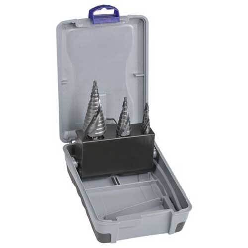 Bordo 2602-S1 4-30mm Spiral Flute HSS Cobalt Step Drill Set, 3pieces - AIMS Industrial Supplies