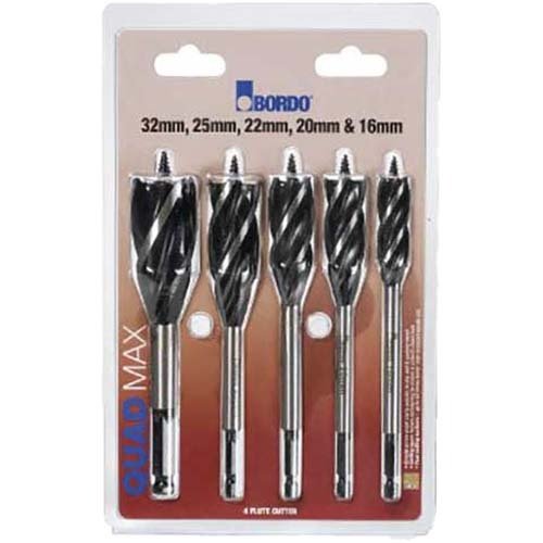 Bordo 2673-S2 16-32mm Quad Max Drill Wood Cutter Set, 5pieces - AIMS Industrial Supplies