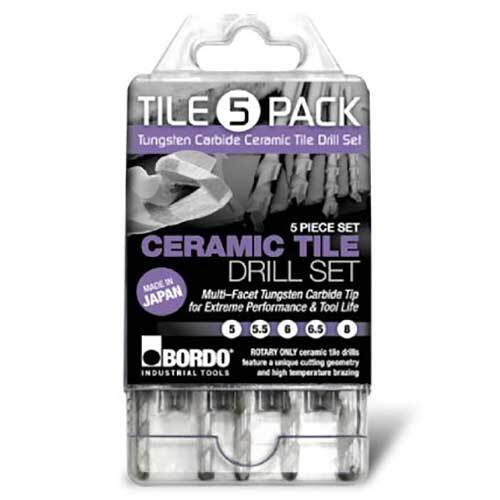 Bordo 2710-S1 5-8mm TCT Ceramic Tile Drill Set, 5pieces - AIMS Industrial Supplies