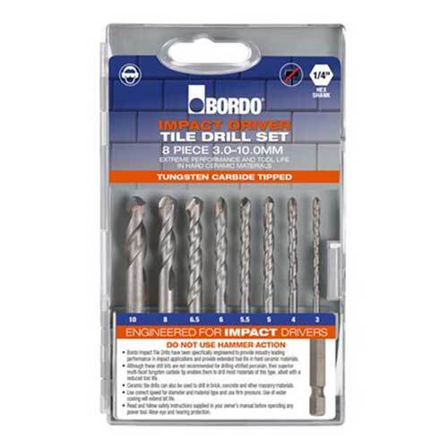 Bordo 2750-S1 Tungsten Carbide Tipped Hex Shank Ceramic Tile Drill Set - AIMS Industrial Supplies