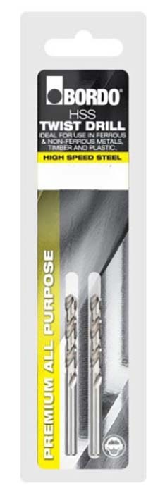 Bordo 2mm Bright HSS Jobber Drill Bit, 2/Pack - 2007-2.00S