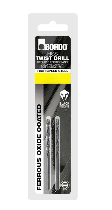 Bordo 4.7mm Black HSS Jobber Drill Bit Clam Shell - 2003-4.70S