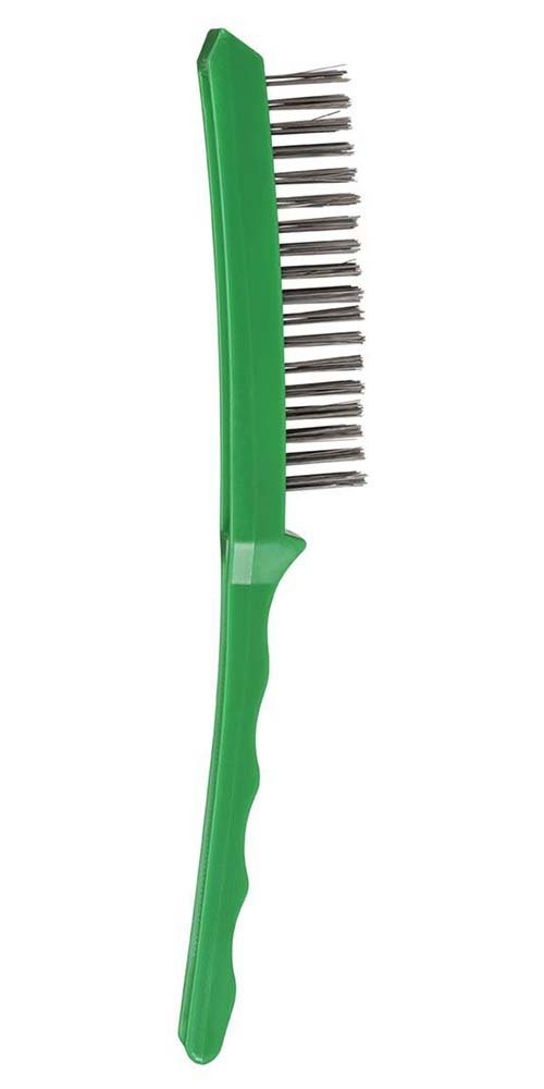 Bordo 5175-SS-4R 0.35mm 4x18 Rows Stainless Steel Wire Long Plastic Handle Brush - AIMS Industrial Supplies