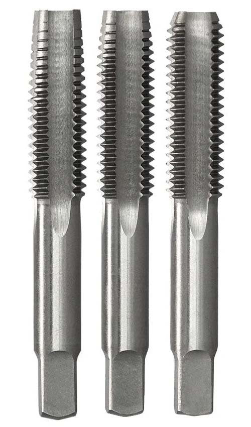 Bordo 5/8" x 18 TPI UNF Chrome Alloy Hand Tap Set, 3 Pieces