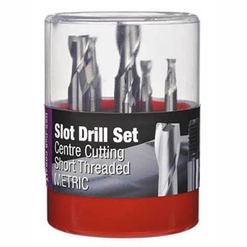 Bordo 6006-S1 Short Threaded HSS Cobalt Slot Drill Set 4 - 12mm, 6 Pieces - AIMS Industrial Supplies