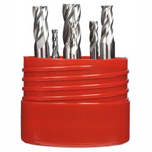 Bordo 6060-S1 Short Threaded HSS Cobalt Endmill Set 1/8 - 1/2", 6 Pieces - AIMS Industrial Supplies