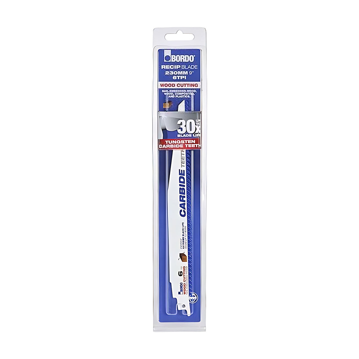 Bordo 7204 - 0606 150mm (6") 6TPI TCT Reciprocating Saw Blade For Wood Cutting