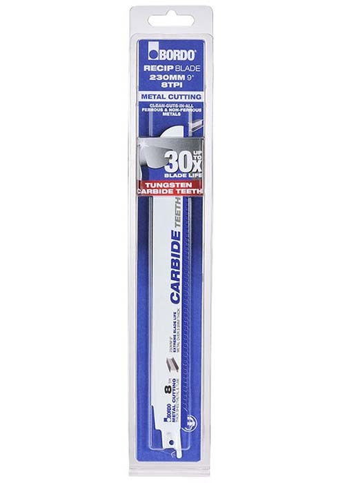 Bordo 7204-0908 230mm (9") 8TPI TCT Reciprocating Saw Blade For Metal