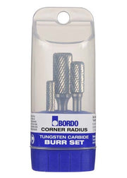 Bordo Corner Radius Express Cut Tungsten Carbide 3 Piece Burr Set1