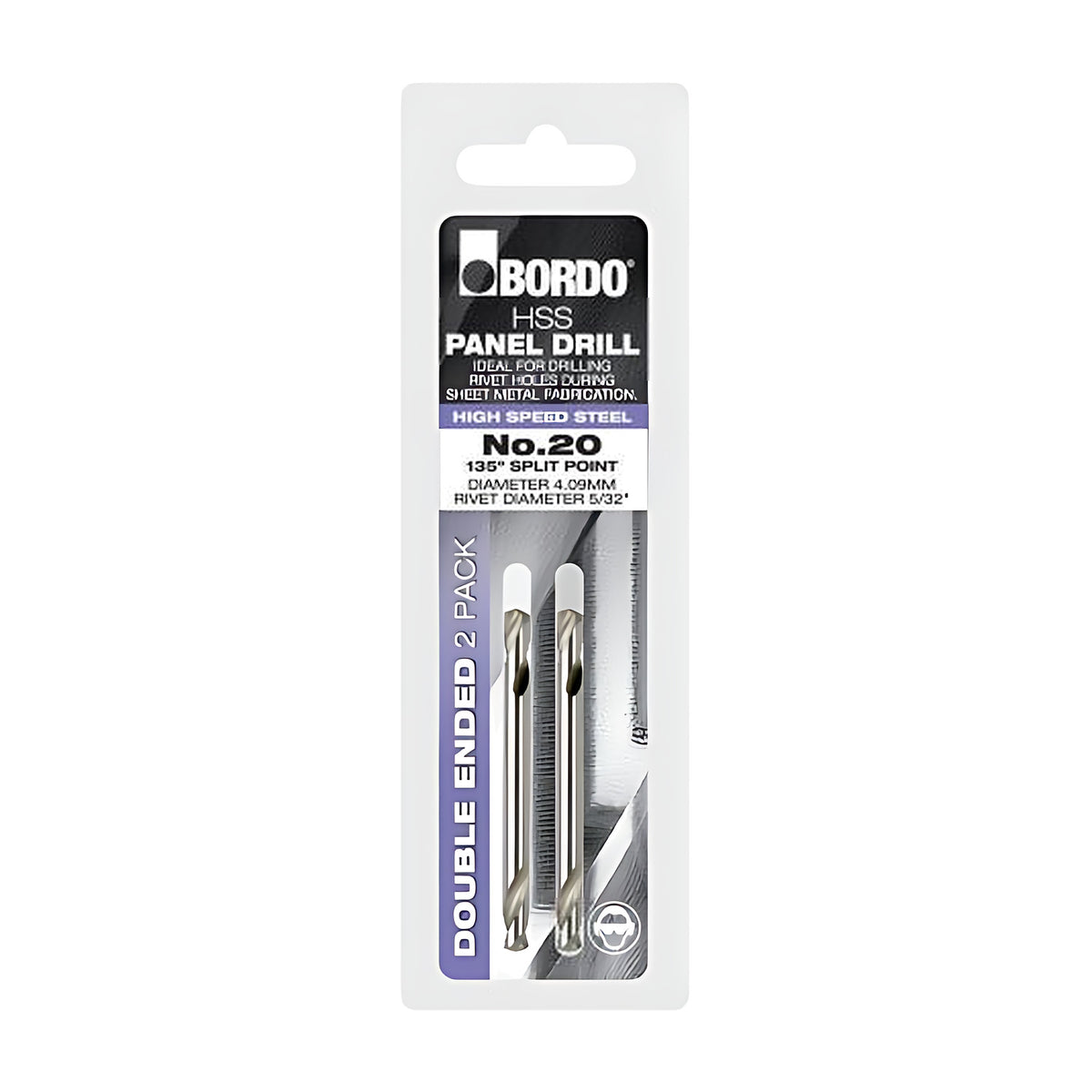 Bordo HSS Bright Double Ended Panel Drill Bit (Clam)