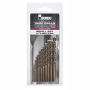 Bordo HSS-Co5 Cobalt Tough Jobber Drill Refill Set DIN388, 12 Pieces - AIMS Industrial Supplies