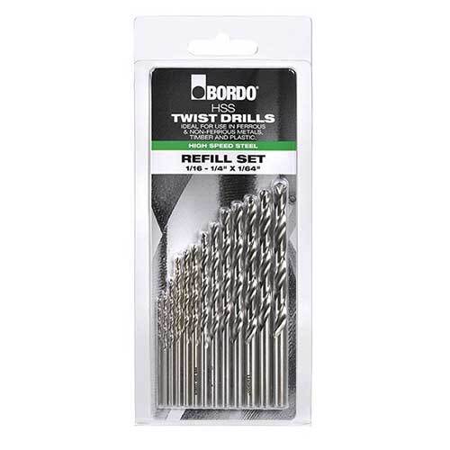 Bordo Jobber Drill Bright Refill Set 1/16 - 1/4"1