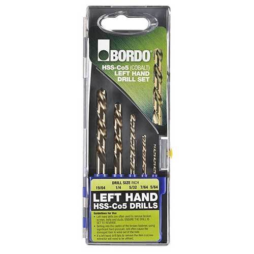 Bordo Left Hand Jobber Drill Set - HSS-Co5 (Cobalt)1