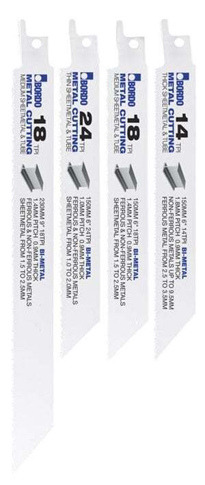 Bordo Metal Cutting Reciprocating Saw Blade Assortment Set - 4 Blades1