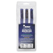Bordo Miniature Wire Brush Set (Stainless, Brass, Nylon) - 3 Pieces - AIMS Industrial Supplies