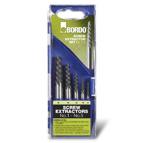 Bordo No. 1 to No. 5 Screw Extractor Set - 5 Pieces - AIMS Industrial Supplies